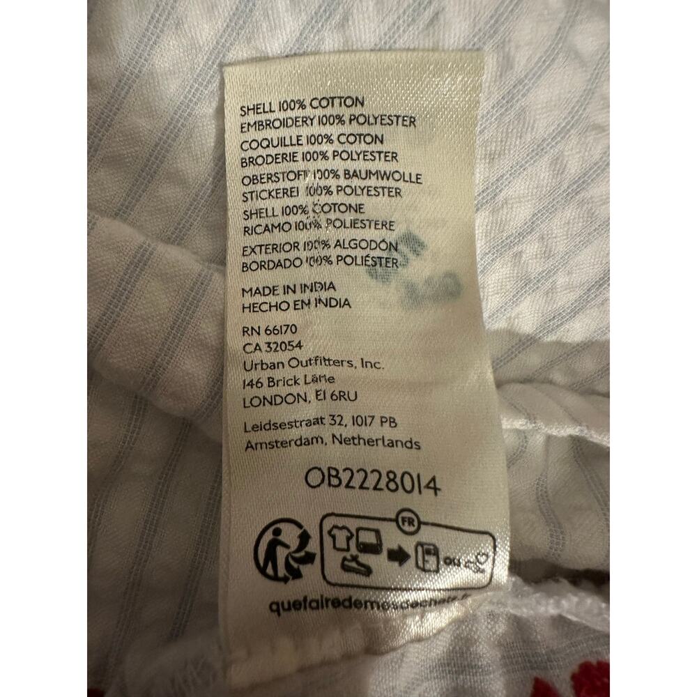 Free People Embroidered Cottage Bohemian Seersucker Saugatuck Midi Dress Medium - Picture 9 of 13
